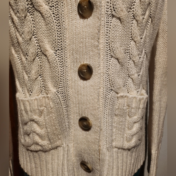2 Sweater/Cardigans; 1 cream and 1 gray, both size small - Picture 2 of 10